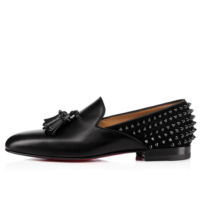 Men's Christian Louboutin Tassilo Leather Loafers - Black [5043-687]